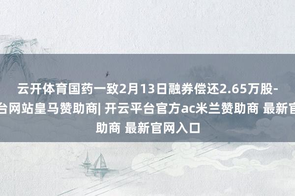 云开体育国药一致2月13日融券偿还2.65万股-开云平台网站皇马赞助商| 开云平台官方ac米兰赞助商 最新官网入口