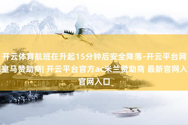 开云体育航班在升起15分钟后安全降落-开云平台网站皇马赞助商| 开云平台官方ac米兰赞助商 最新官网入口