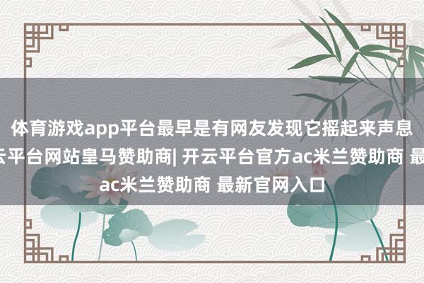 体育游戏app平台最早是有网友发现它摇起来声息很老到-开云平台网站皇马赞助商| 开云平台官方ac米兰赞助商 最新官网入口